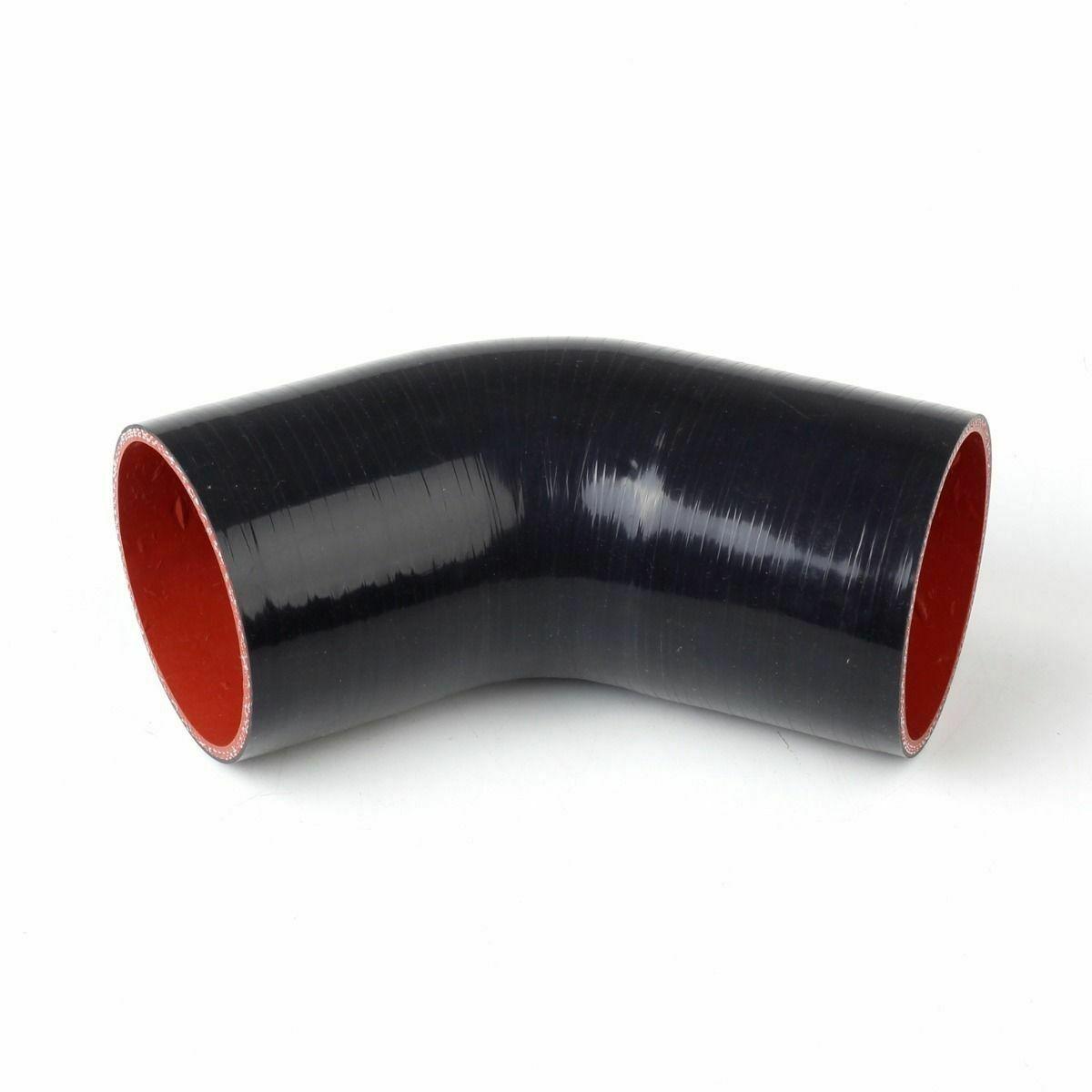 4 90-DEGREE ELBOW TURBO/INTAKE PIPING SILICONE COUPLER HOSE/PIPE Black  102mm