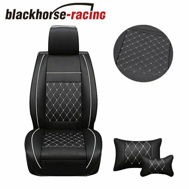 Leather Full Set Car Seat Covers Front Rear 5 Seats Cushion Protector  Universal