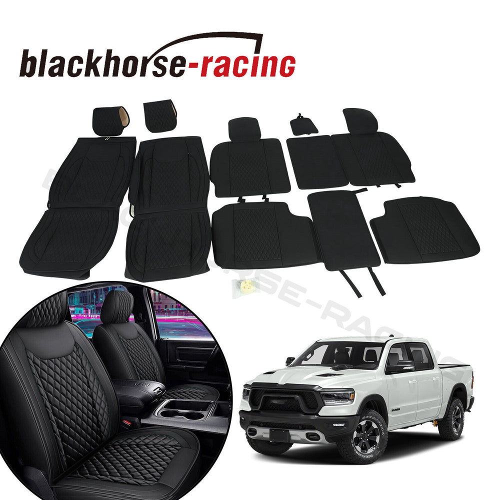 Full Set For Dodge Ram 1500 Car Seat Cover 2009-2021 2500 3500 2010-2021 Black