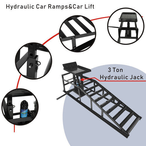 
                  
                    Portable Car Lift Hydraulic Car Ramps 3 T Low Profile Service Ramps Jack 2 Pack
                  
                