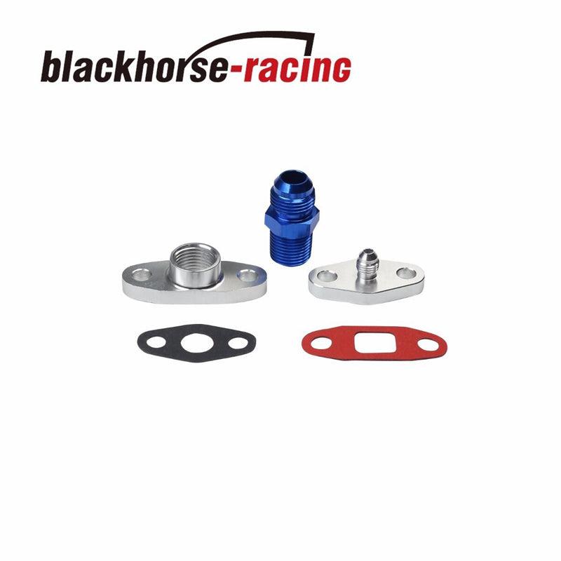 T3 T4 T04E T60 T61 T70 COMPLETE KITS TURBO CHARGER OIL DRAIN RETURN + FEED LINE - www.blackhorse-racing.com