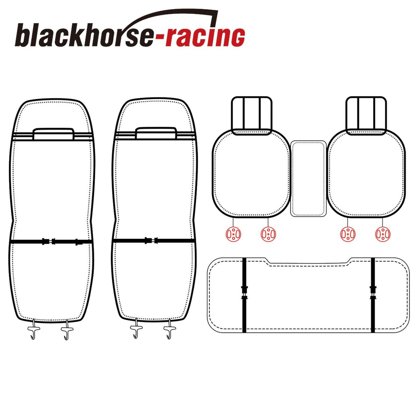 
                  
                    Front + Rear 5-Seat SUV Seat Cover Cooling Mesh PU Leather Car Cushion w/Pillow - www.blackhorse-racing.com
                  
                