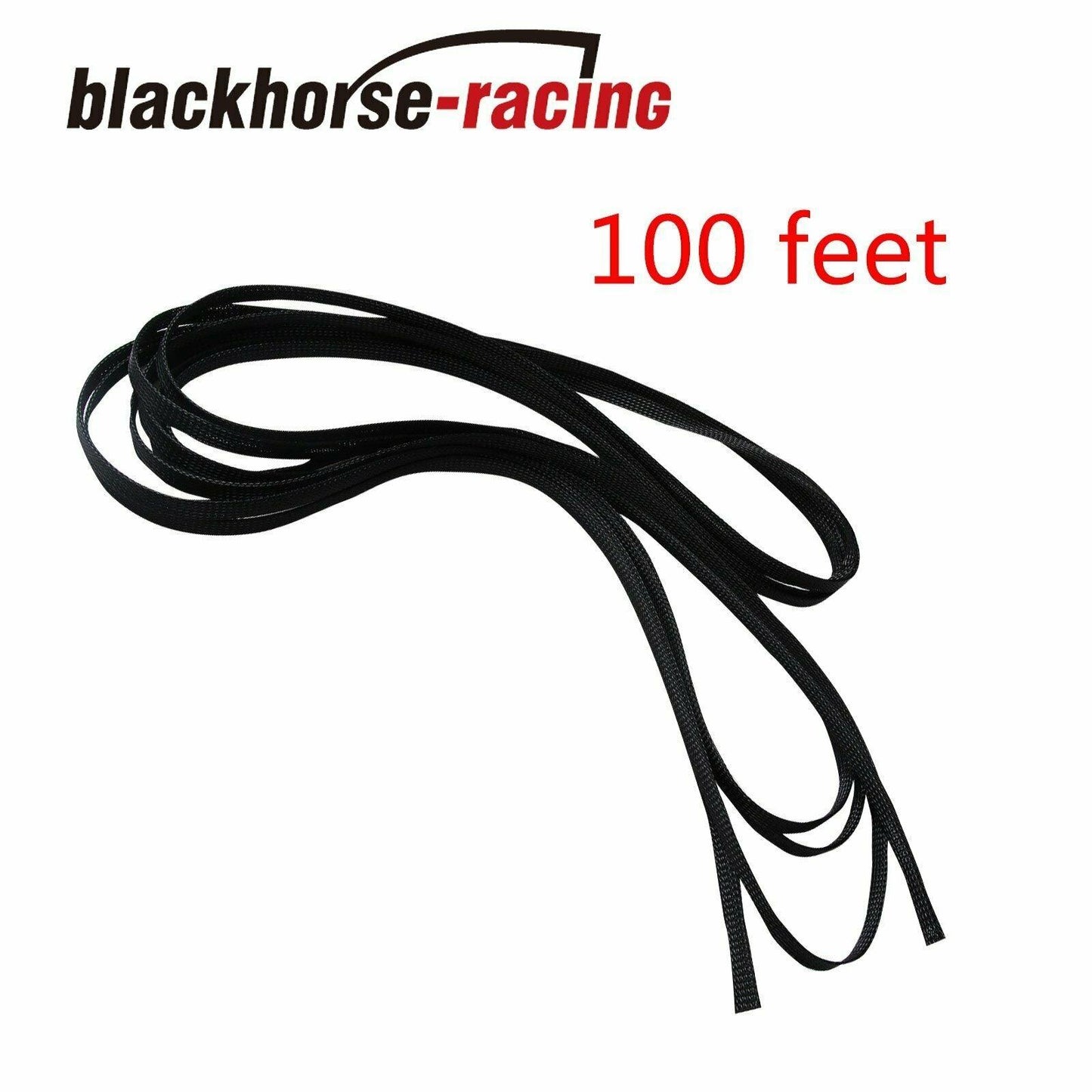 100 FT 3/8" Expandable Wire Cable Sleeving Sheathing Braided Loom Tubing Black - www.blackhorse-racing.com