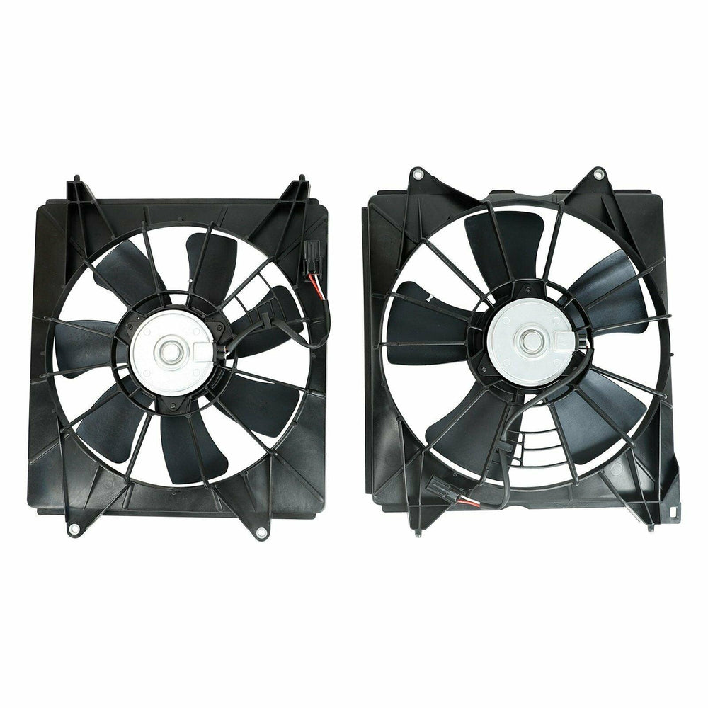 Left Right Fit Honda Accord 2008-2012 2.4L AC Radiator Condenser Cooling Fan Set - www.blackhorse-racing.com