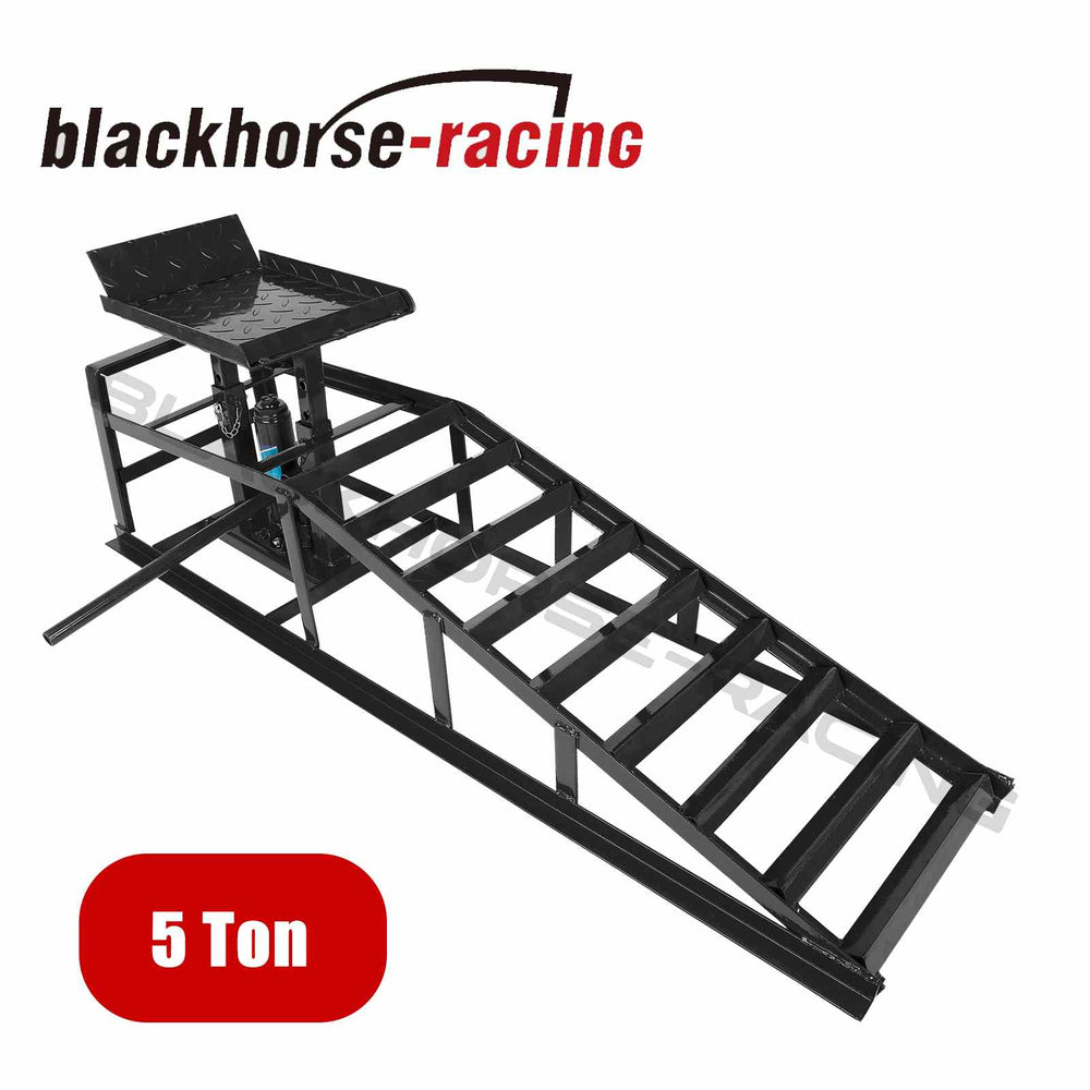 Hydraulic Car RampsHydraulic Vertical Ramps 5T/11000lbs Low Profile 1-Pcs Black