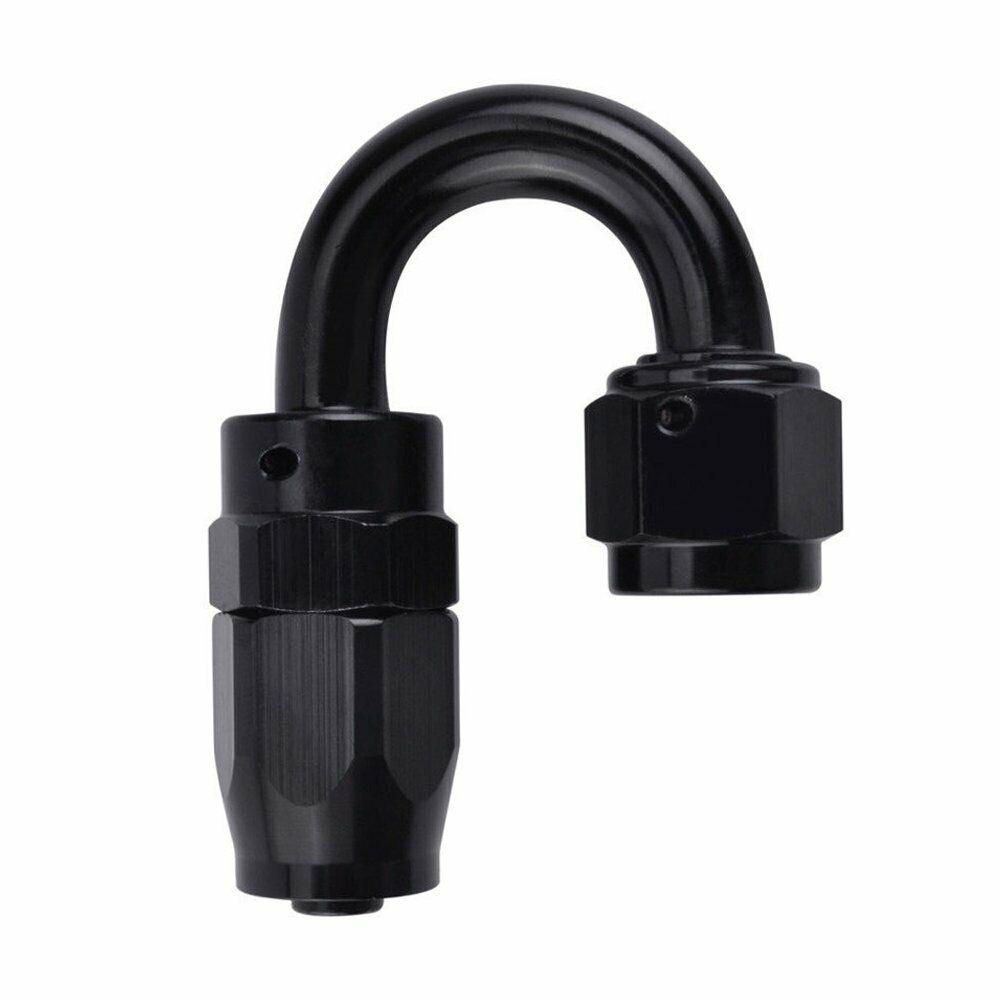 Black AN12 AN-12 180 Degree Swivel Oil/Fuel/Gas Hose Line End Fitting Adapter - www.blackhorse-racing.com