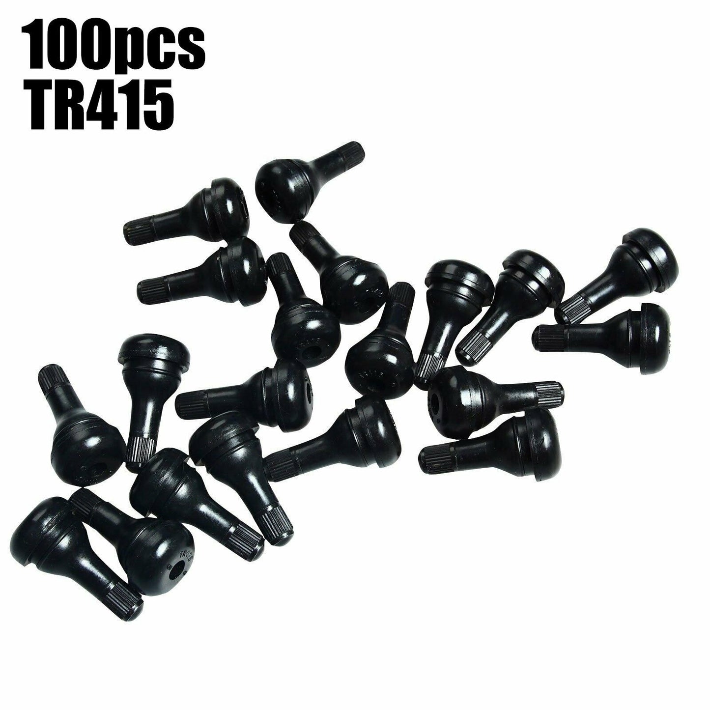 100Pcs TR 415 Snap-In Tire Valve Stem 1 1/4'' - .625'' Valve Hole TR415 Short Fat - www.blackhorse-racing.com