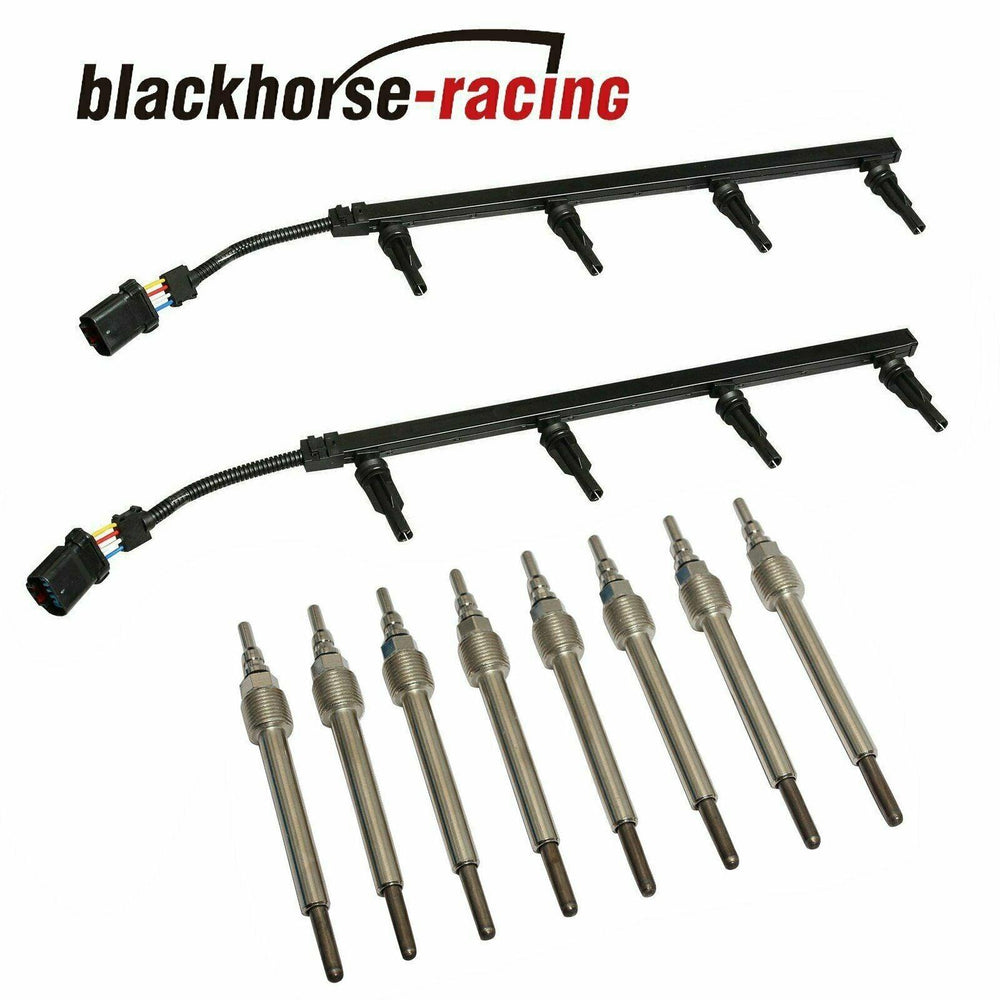 New Glow Plug Set 8 with Harness Fits F250 F350 6.0L 2003 Powerstroke Diesel RX - www.blackhorse-racing.com