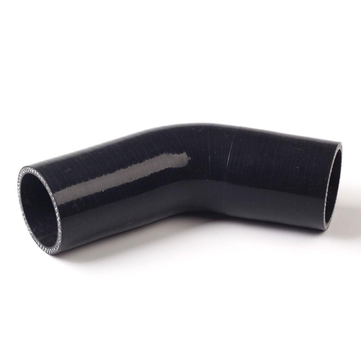 2.5" 4-PLY 45 DEGREE ELBOW TURBO/INTERCOOLER/INTAKE SILICONE COUPLER HOSE BLACK - www.blackhorse-racing.com