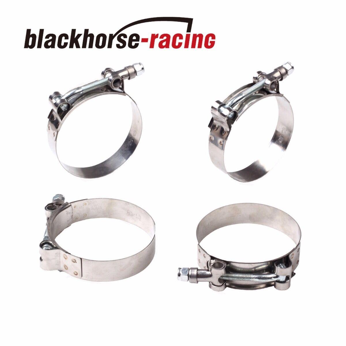 4PC For 3'' Hose (3.27"-3.58") 301 Stainless Steel T Bolt Clamps 83mm-91mm - www.blackhorse-racing.com