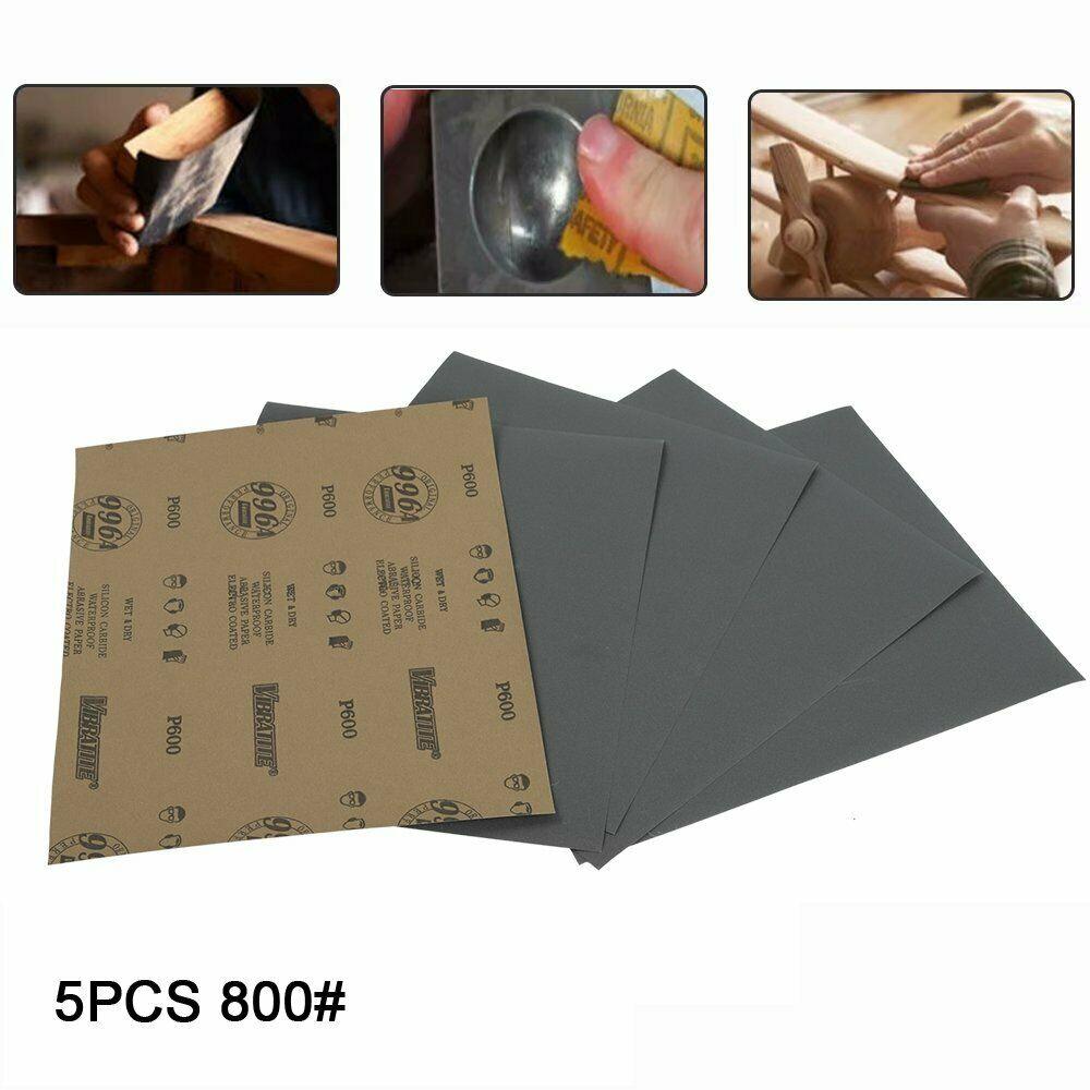 Grits800 9x11" x 5 SANDING SHEETS Wet/Dry Silicon Carbide Waterproof Sandpaper - www.blackhorse-racing.com