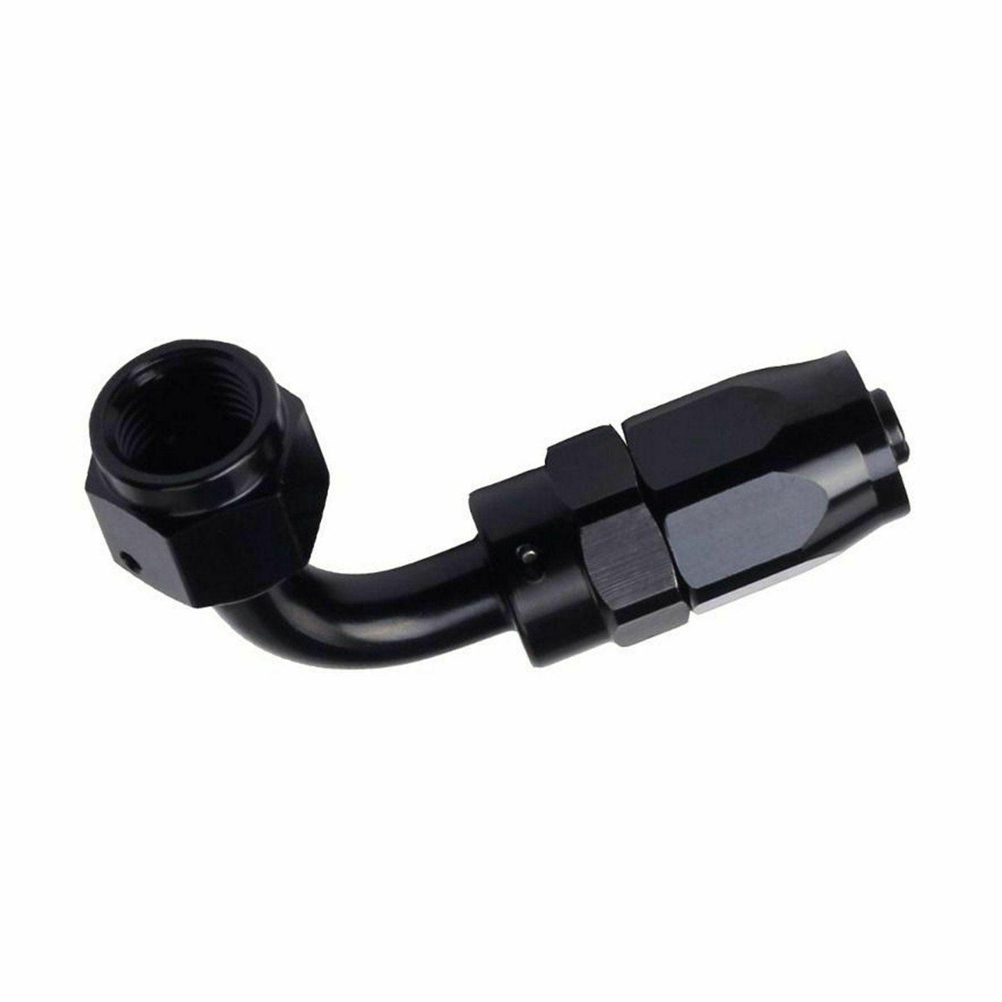 2PC Black AN 6  90 Degree Aluminum Swivel Oil Fuel Line Hose End Fitting 6-AN - www.blackhorse-racing.com