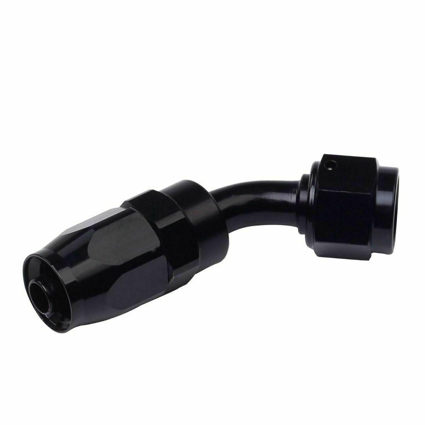 2PC Black AN 12  45 Degree Aluminum Swivel Oil Fuel Line Hose End Fitting 12-AN - www.blackhorse-racing.com