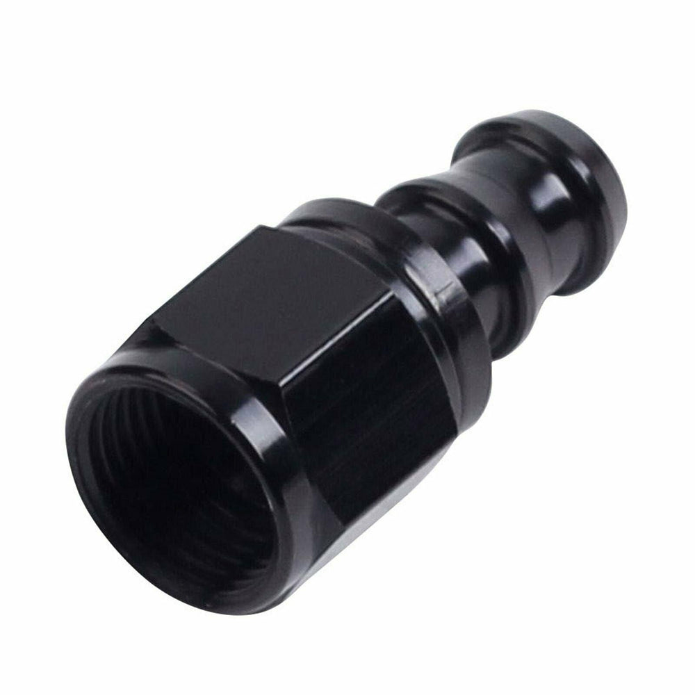 AN10 Black Straight Push Lock Hose End Fitting Adapter Fuel Oil Line -10AN - www.blackhorse-racing.com