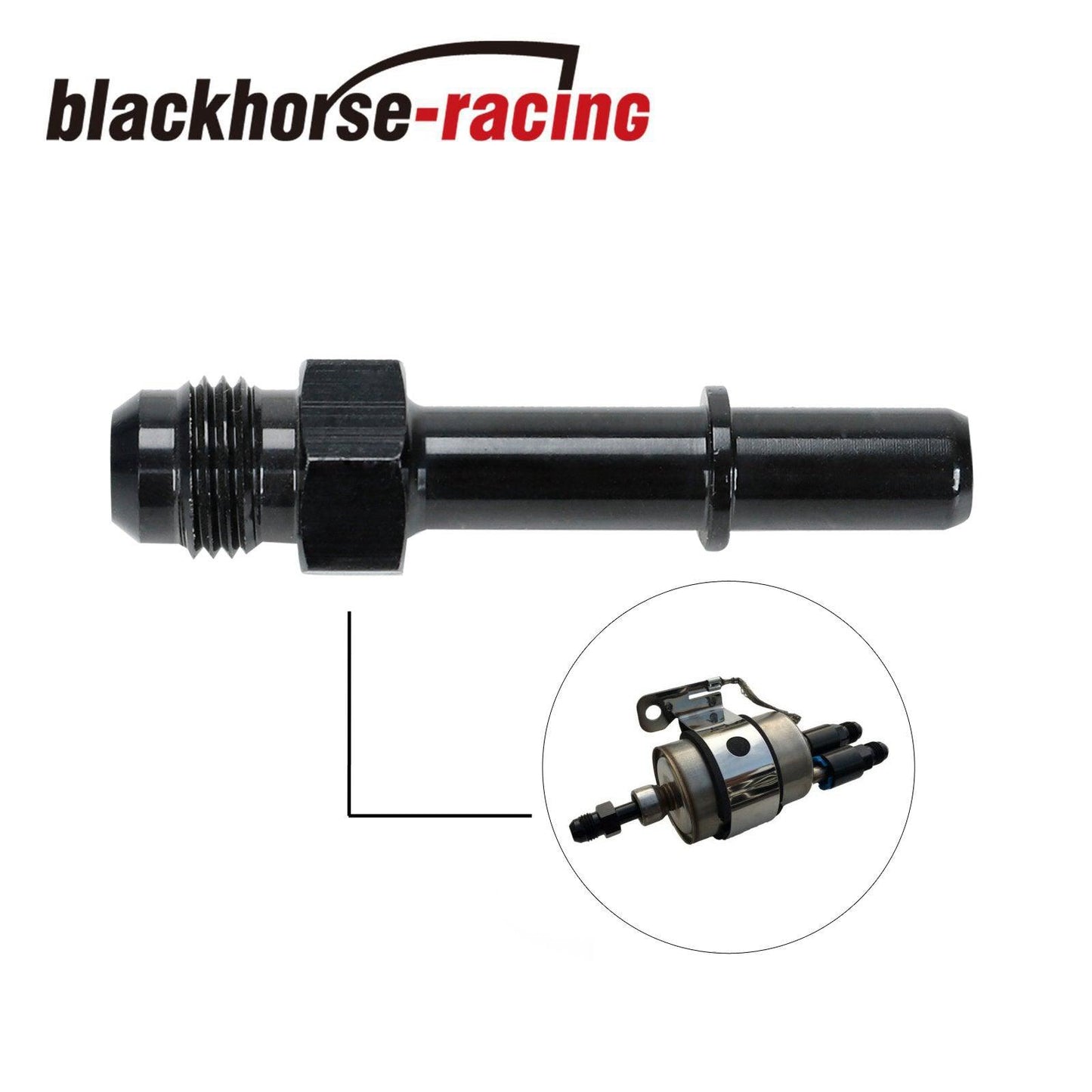 Fuel Straight Adapter Fitting 6AN AN6 Male to 5/16 Male GM Quick Connect EFI - www.blackhorse-racing.com