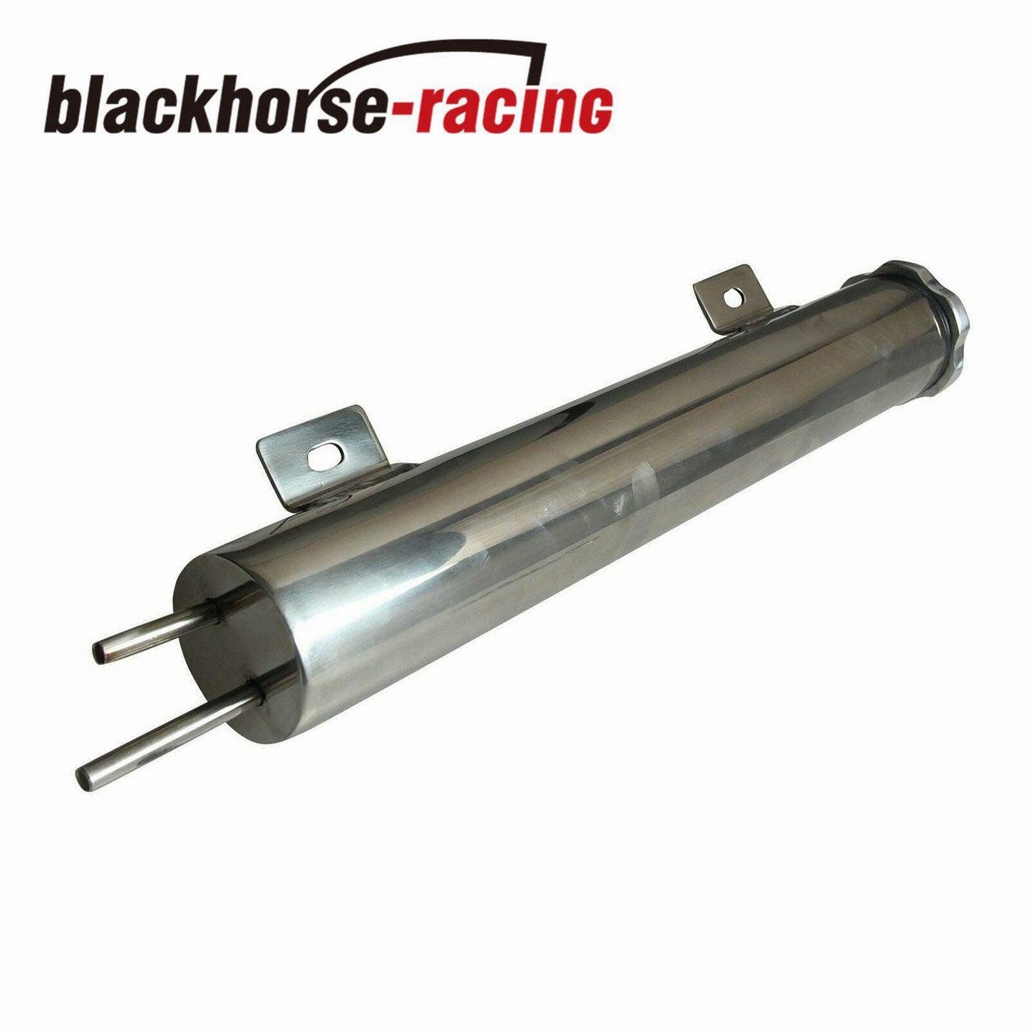 2'' x 10'' Polished Stainless Steel 14 oz Radiator Overflow Tank Bottle Catch Can - www.blackhorse-racing.com