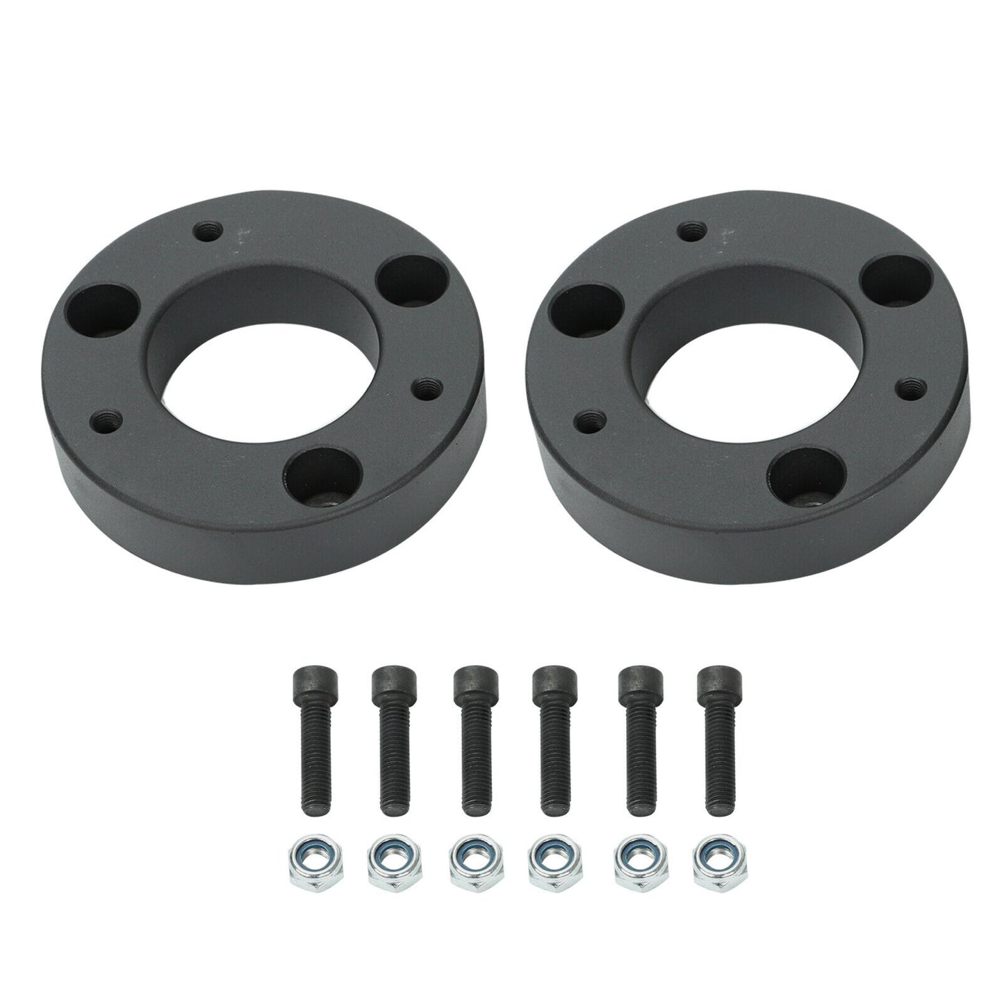 FIT 2004-17 Ford F150 4WD 2" F Spacers+2" Blocks Raise Leveling Lift Kit Black - www.blackhorse-racing.com