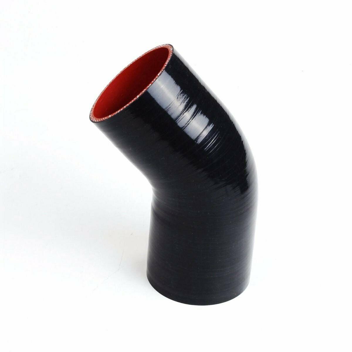 2.5" 4PLY 45 DEGREE ELBOW TURBO/INTERCOOLER/INTAKE SILICONE COUPLER HOSE BKRD - www.blackhorse-racing.com