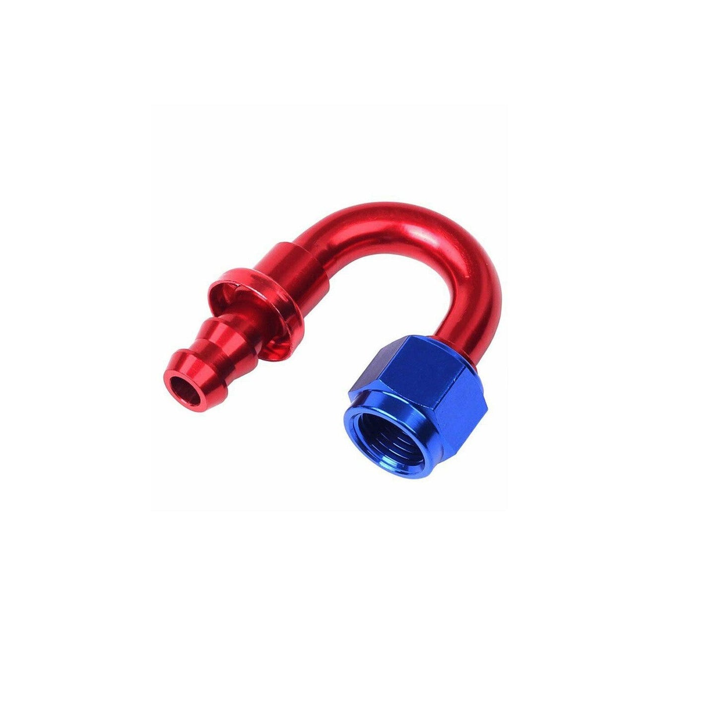 180 Degree 6AN AN6 Push Lock Hose End Fitting/Adaptor Red&Blue Universal - www.blackhorse-racing.com