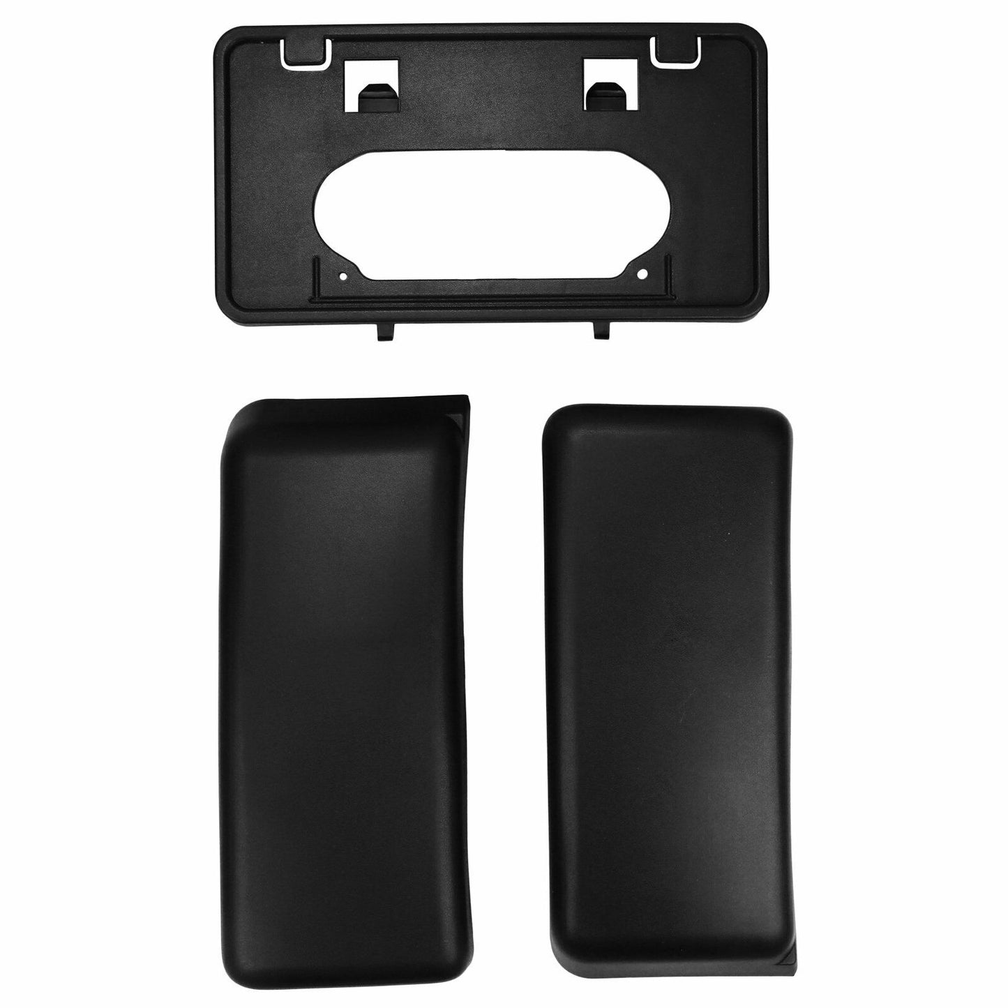 Fit 2009-2014 Ford F150 Front Bumper Guards Pads & License Plate Bracket Tag Set - www.blackhorse-racing.com