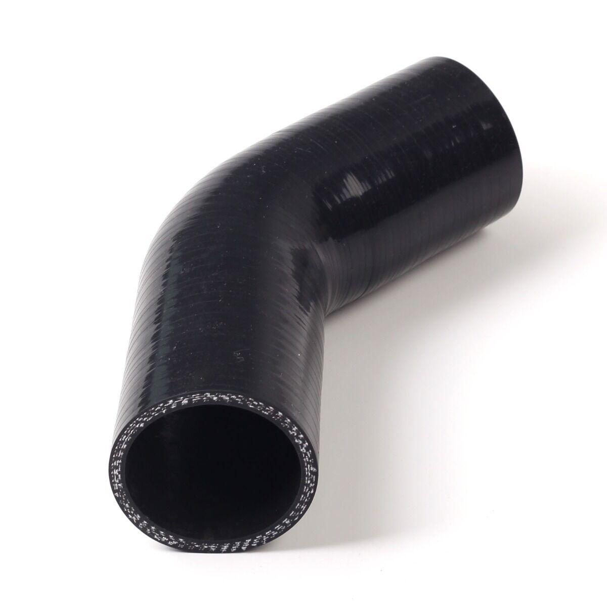 2.5" 4-PLY 45 DEGREE ELBOW TURBO/INTERCOOLER/INTAKE SILICONE COUPLER HOSE BLACK - www.blackhorse-racing.com