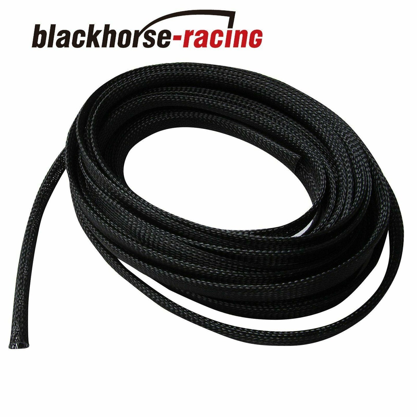 50 FT 1/2" Expandable Wire Cable Sleeving Sheathing Braided Loom Tubing Black - www.blackhorse-racing.com