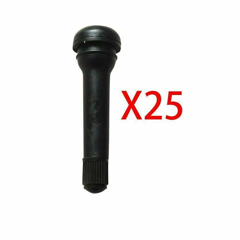 25PCS Black TR418 Valves Standard 2" Snap In Tubeless Rubber Tire Valve Stem - www.blackhorse-racing.com