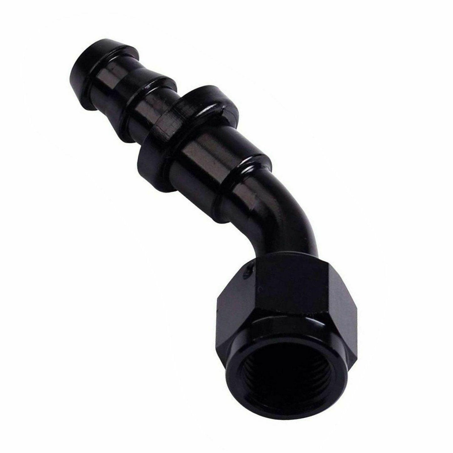 
                  
                    AN12 Black 45 Degree Push Lock Hose End Fitting Adapter Fuel Oil Line -12AN - www.blackhorse-racing.com
                  
                