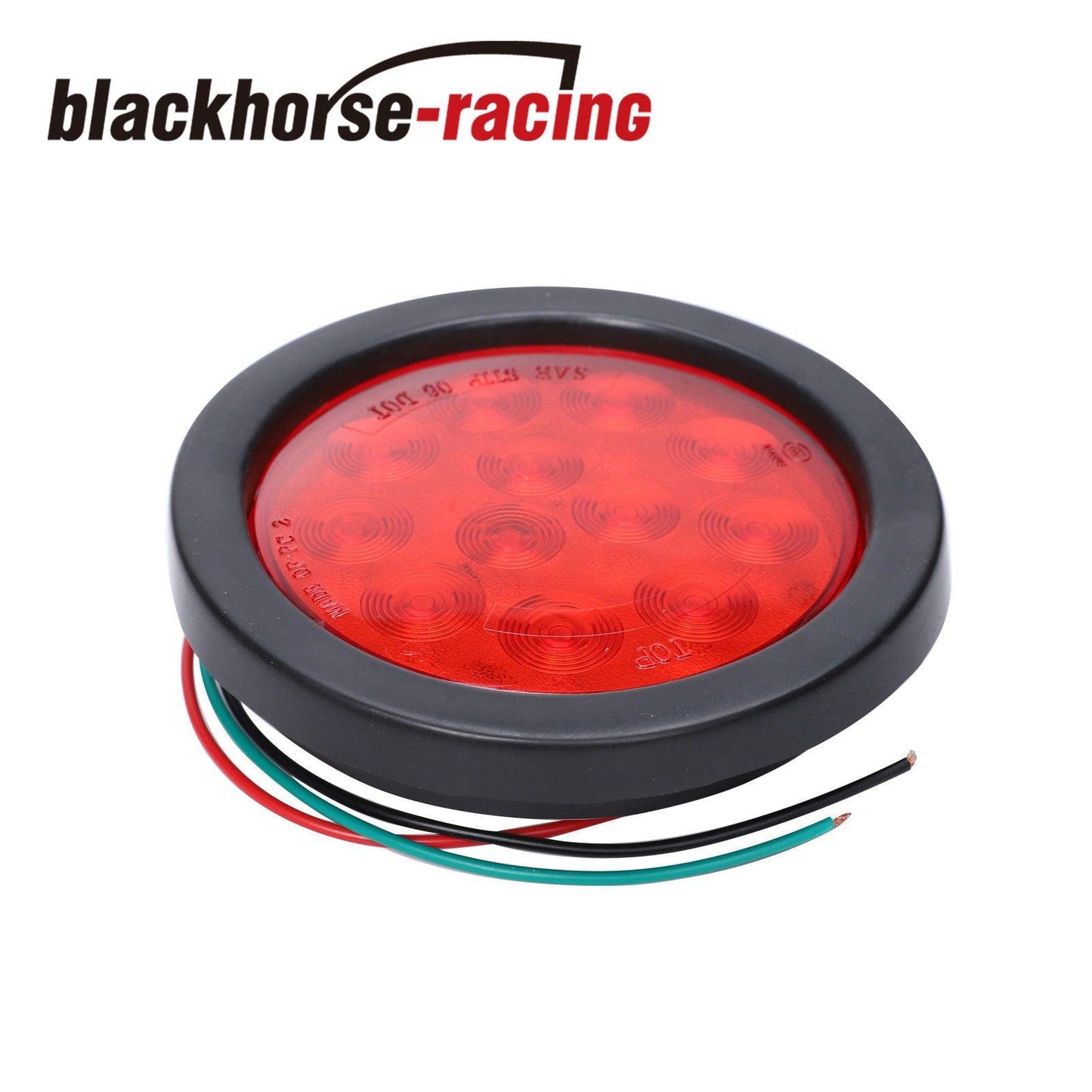 4'' Round 12LED Tail Lights Stop Turn Brake Truck Trailer  Flush Mount 2pcs - www.blackhorse-racing.com