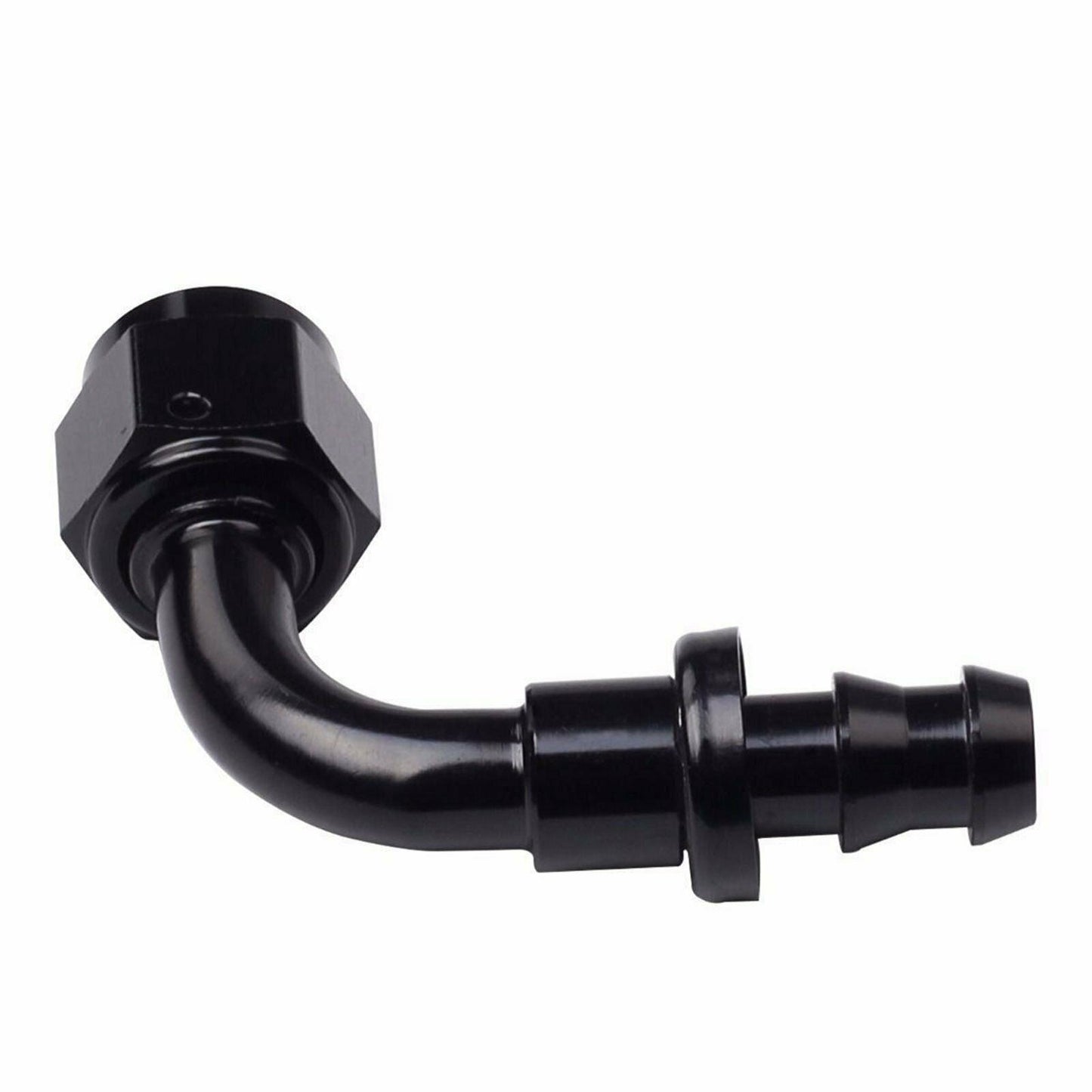 
                  
                    AN4 Black 90 Degree Push Lock Hose End Fitting Adapter Fuel Oil Line -4AN - www.blackhorse-racing.com
                  
                