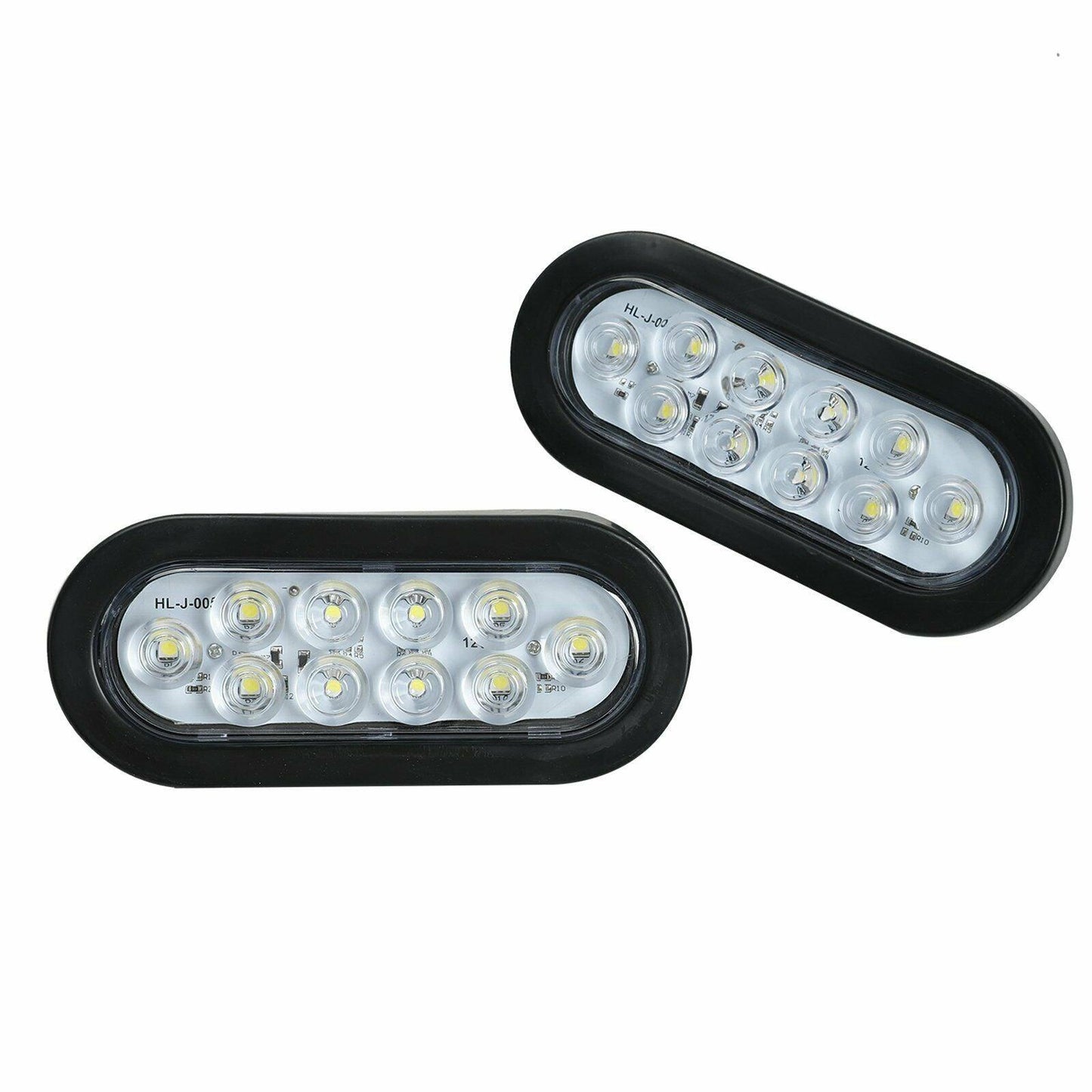 
                  
                    2Pcs 6" 10 LED Oval White Trailer Truck Reverse Backup Tail Light w/Grommet Plug - www.blackhorse-racing.com
                  
                