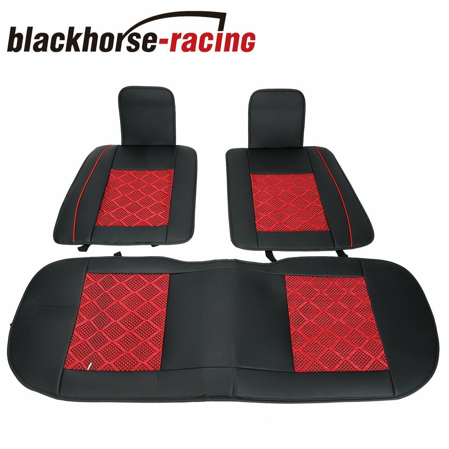 
                  
                    Front + Rear 5-Seat SUV Seat Cover Cooling Mesh PU Leather Car Cushion w/Pillow - www.blackhorse-racing.com
                  
                