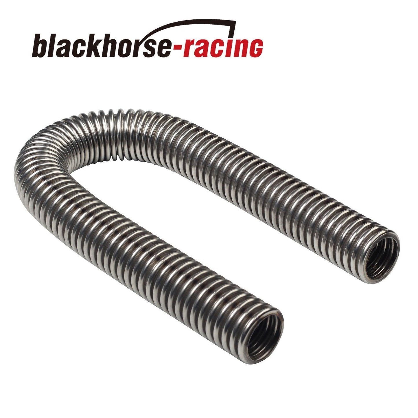 24'' Flexible Stainless Steel Upper or Lower Radiator Hose Kit+2 X Chrome Caps - www.blackhorse-racing.com