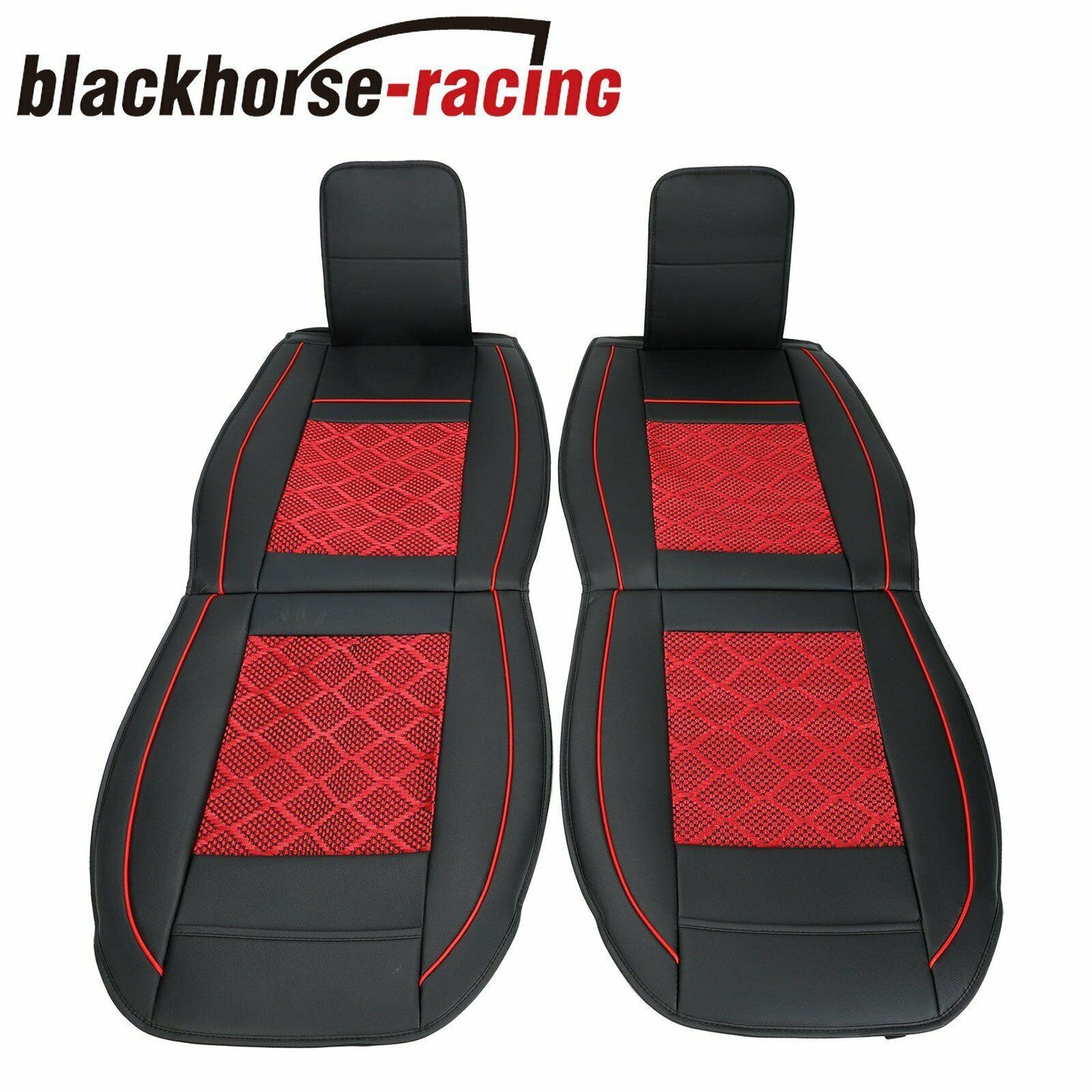 
                  
                    Front + Rear 5-Seat SUV Seat Cover Cooling Mesh PU Leather Car Cushion w/Pillow - www.blackhorse-racing.com
                  
                