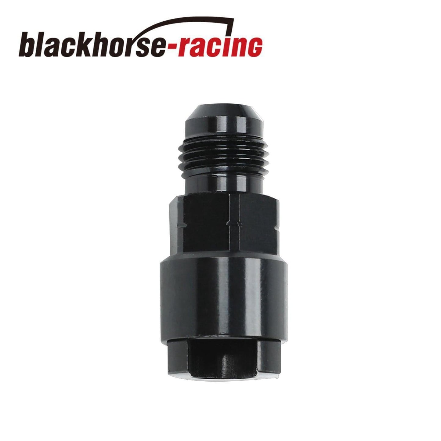 
                  
                    Black Fuel Adapter Fitting 6AN to 3/8 GM Quick Connect w/ Thread Retainer Female - www.blackhorse-racing.com
                  
                