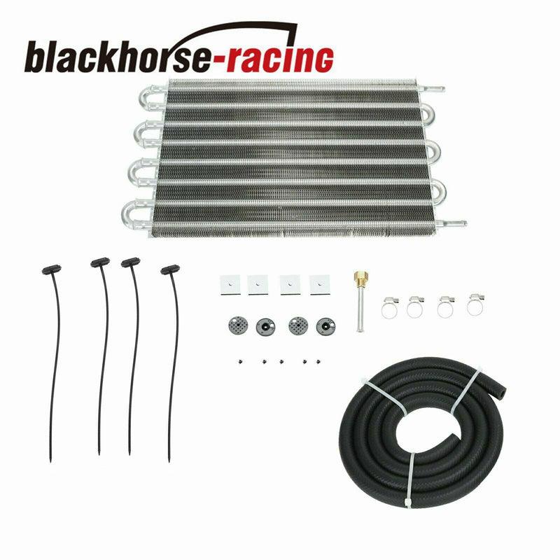 Universal 15-1/2" Transmission Oil Cooler Aluminum w/10" Cooler Radiator Fan Kit - www.blackhorse-racing.com