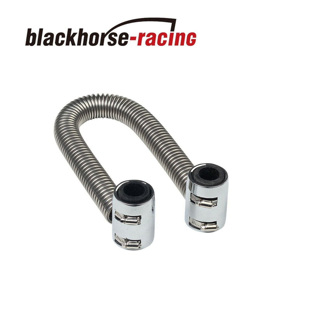 24'' Flexible Stainless Steel Upper or Lower Radiator Hose Kit+2 X Chrome Caps - www.blackhorse-racing.com