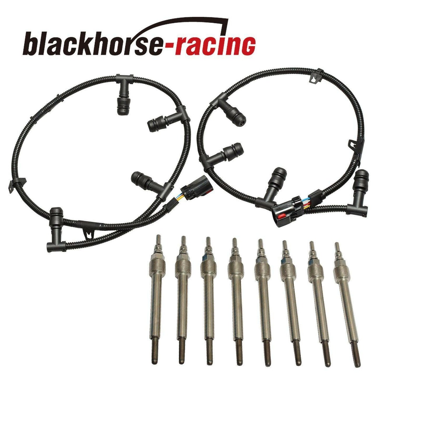 Glow Plug Harness Right & Left +8 Glow Plugs For 6.0L 04-10 Ford Diesel - www.blackhorse-racing.com