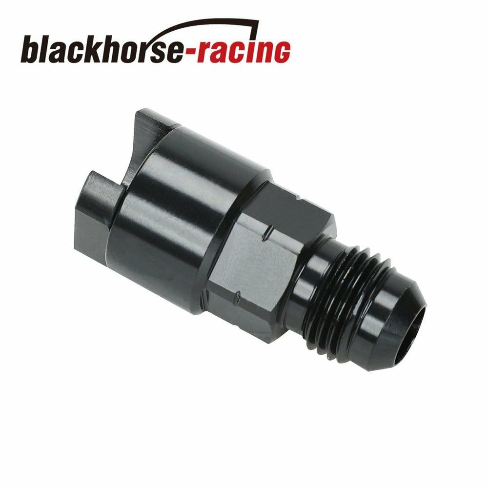 Black Fuel Adapter Fitting 6AN to 3/8 GM Quick Connect w/ Thread Retainer Female - www.blackhorse-racing.com