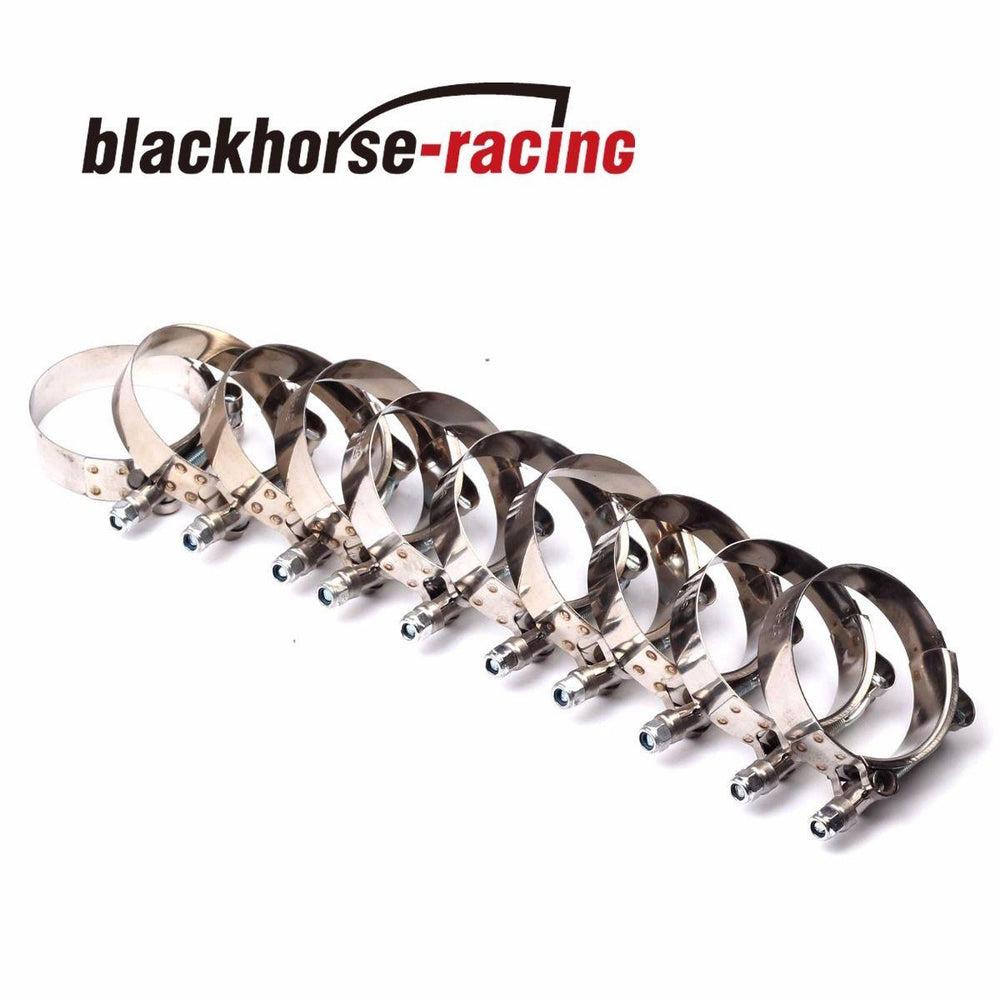 10PCS 2.75'' (2.99''-3.31'') 301 Stainless Steel T Bolt Clamps Clamp 77mm-85mm - www.blackhorse-racing.com