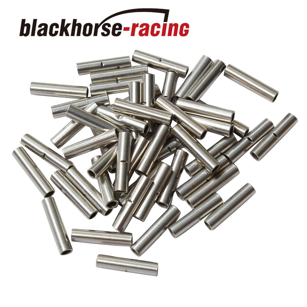 100Pcs 22-18 Ga. NON-INSULATED SEAMLESS BUTT WIRE CONNECTOR UNINSULATED Sliver - www.blackhorse-racing.com