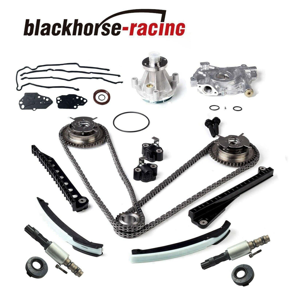 For Ford Lincoln 5.4L Timing Chain Oil&Water Pump+Cover Gasket+Phasers+Solenoid - www.blackhorse-racing.com