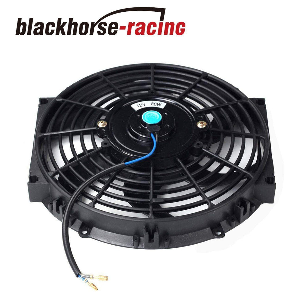 10'' ELECTRIC RADIATOR/ENGINE COOLING FAN+MOUNTING ZIP TIE KITS BLACK 10'' - www.blackhorse-racing.com